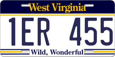 WV license plate 1ER455