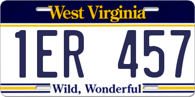 WV license plate 1ER457