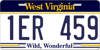 WV license plate 1ER459