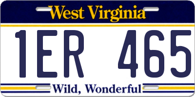 WV license plate 1ER465