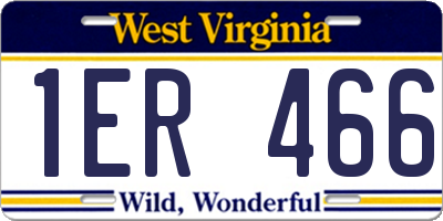 WV license plate 1ER466
