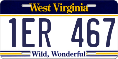 WV license plate 1ER467