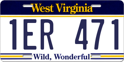 WV license plate 1ER471