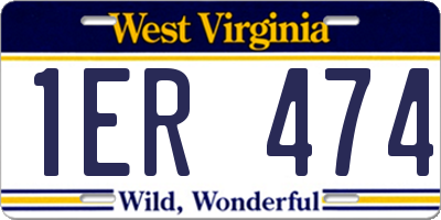 WV license plate 1ER474