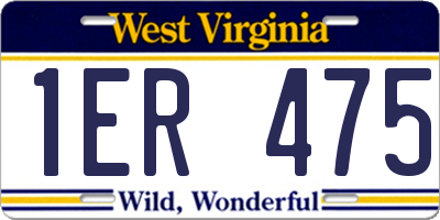 WV license plate 1ER475