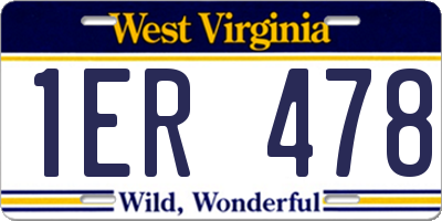 WV license plate 1ER478