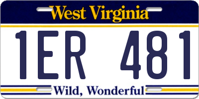 WV license plate 1ER481