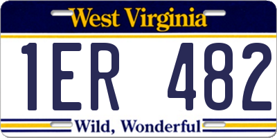 WV license plate 1ER482