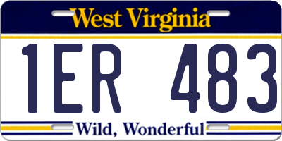 WV license plate 1ER483