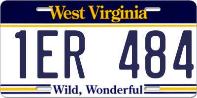 WV license plate 1ER484