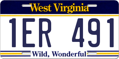 WV license plate 1ER491