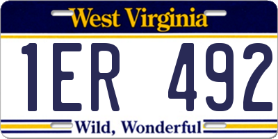 WV license plate 1ER492