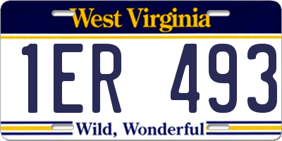 WV license plate 1ER493