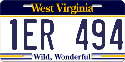 WV license plate 1ER494