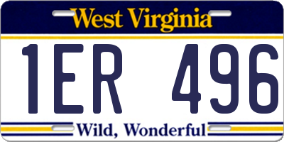 WV license plate 1ER496