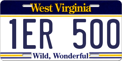 WV license plate 1ER500