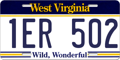 WV license plate 1ER502