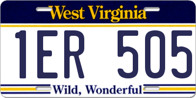 WV license plate 1ER505