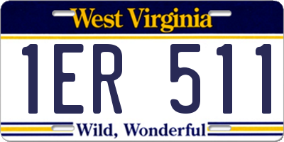 WV license plate 1ER511