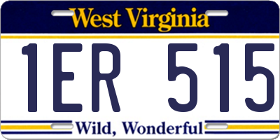 WV license plate 1ER515