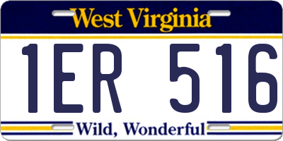 WV license plate 1ER516