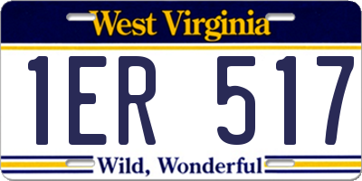 WV license plate 1ER517