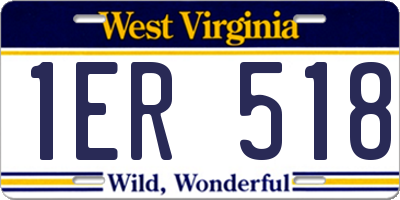 WV license plate 1ER518