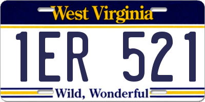 WV license plate 1ER521