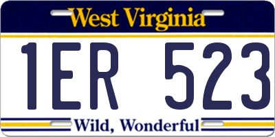 WV license plate 1ER523