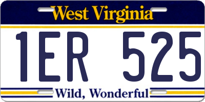 WV license plate 1ER525