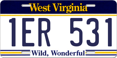 WV license plate 1ER531