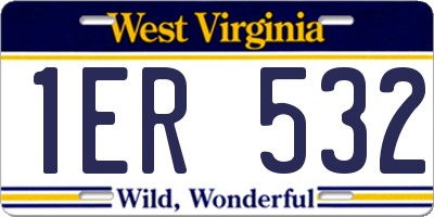 WV license plate 1ER532