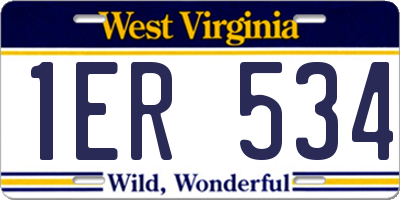 WV license plate 1ER534