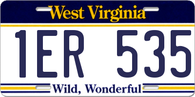 WV license plate 1ER535