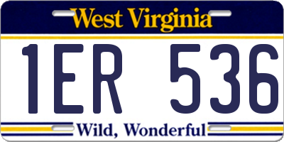 WV license plate 1ER536