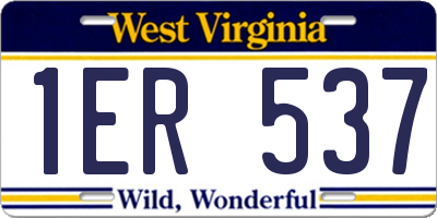 WV license plate 1ER537