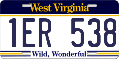 WV license plate 1ER538