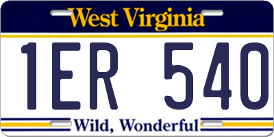 WV license plate 1ER540