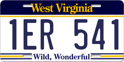 WV license plate 1ER541