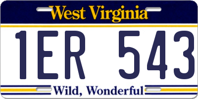 WV license plate 1ER543