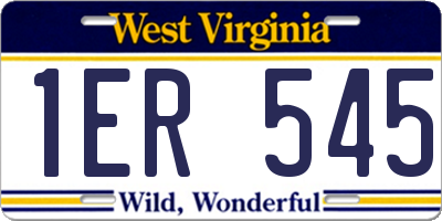 WV license plate 1ER545
