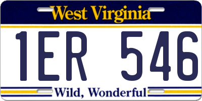WV license plate 1ER546