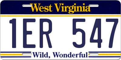 WV license plate 1ER547