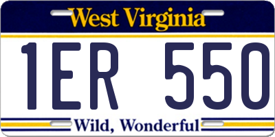 WV license plate 1ER550