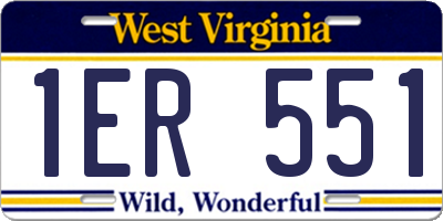 WV license plate 1ER551
