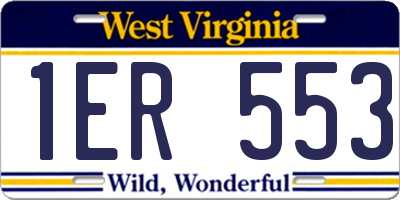 WV license plate 1ER553