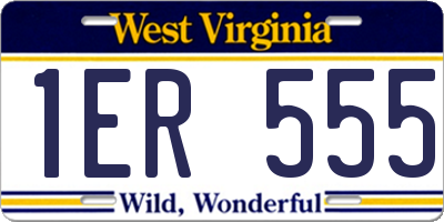 WV license plate 1ER555