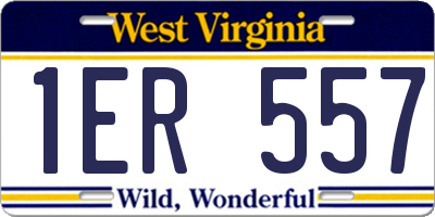WV license plate 1ER557