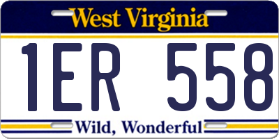 WV license plate 1ER558