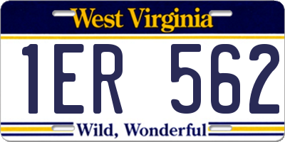 WV license plate 1ER562